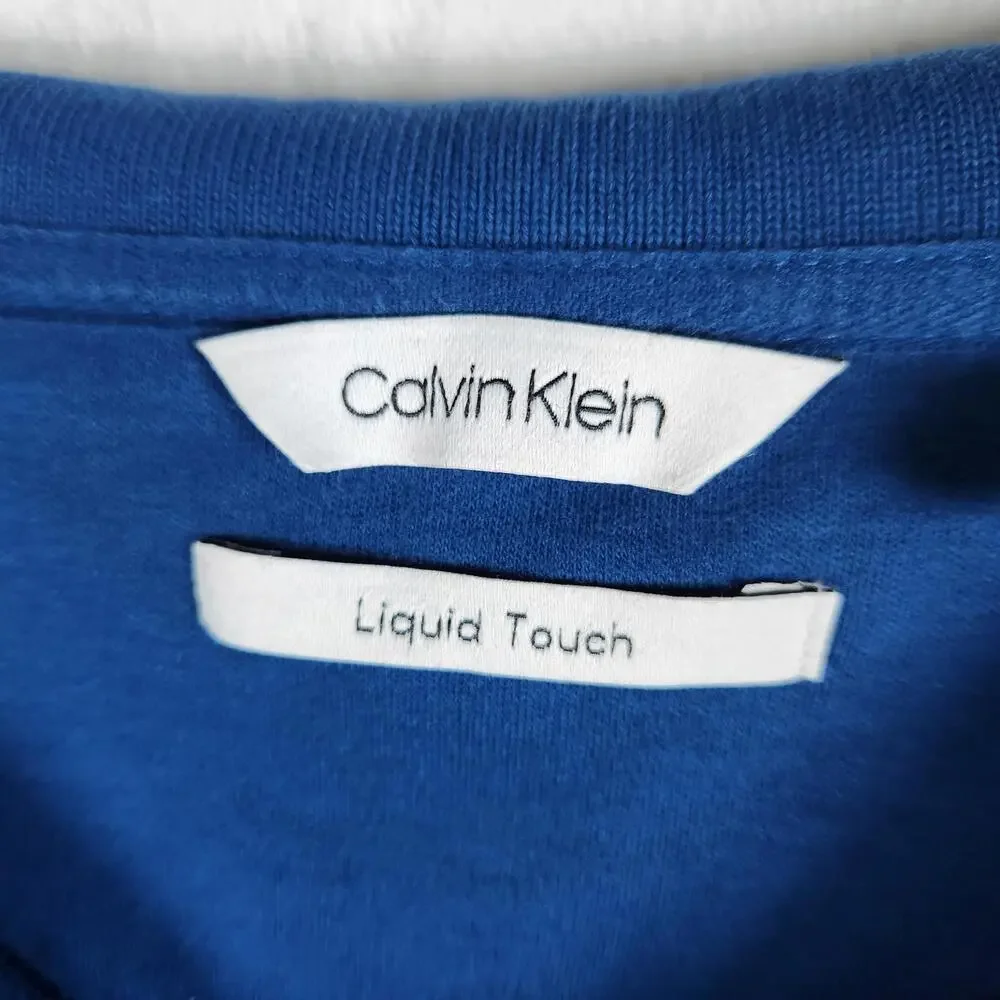 Calvin Klein Liquid Touch Men's Blue Polo Short Sleeve Size‎ 2XL